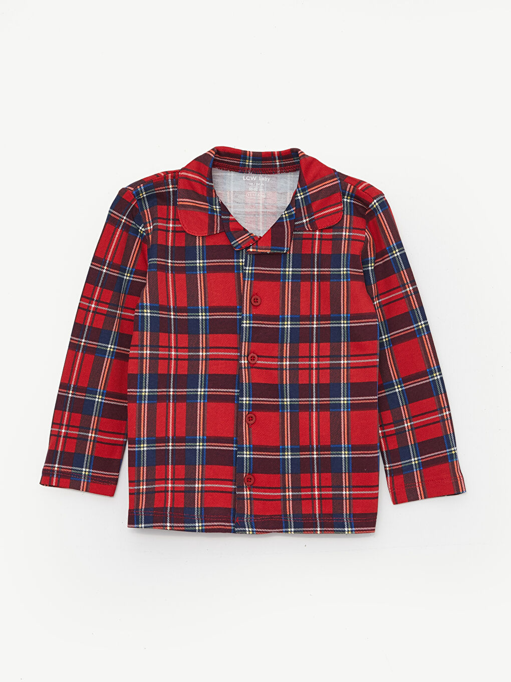 LCW baby Polo Neck Long Sleeve Plaid Patterned Baby Boy Pajama Set -W3AE20Z1-LTP