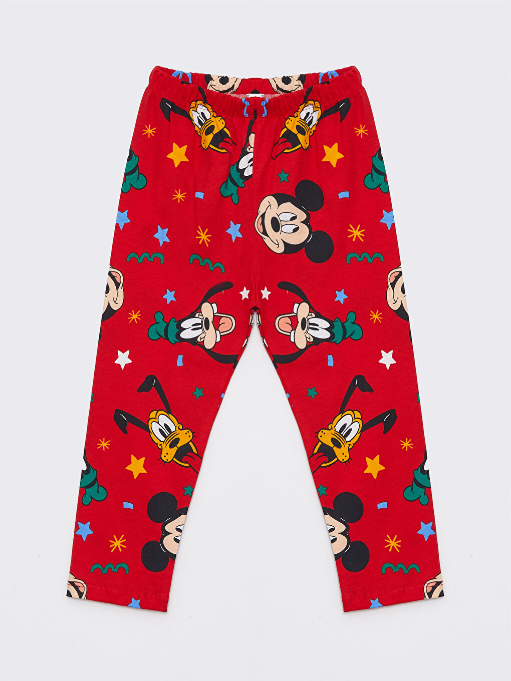 LCW baby Kırmızı Baskılı Gömlek Yaka Uzun Kollu Mickey Mouse Baskılı Erkek Bebek Pijama Takımı - 3