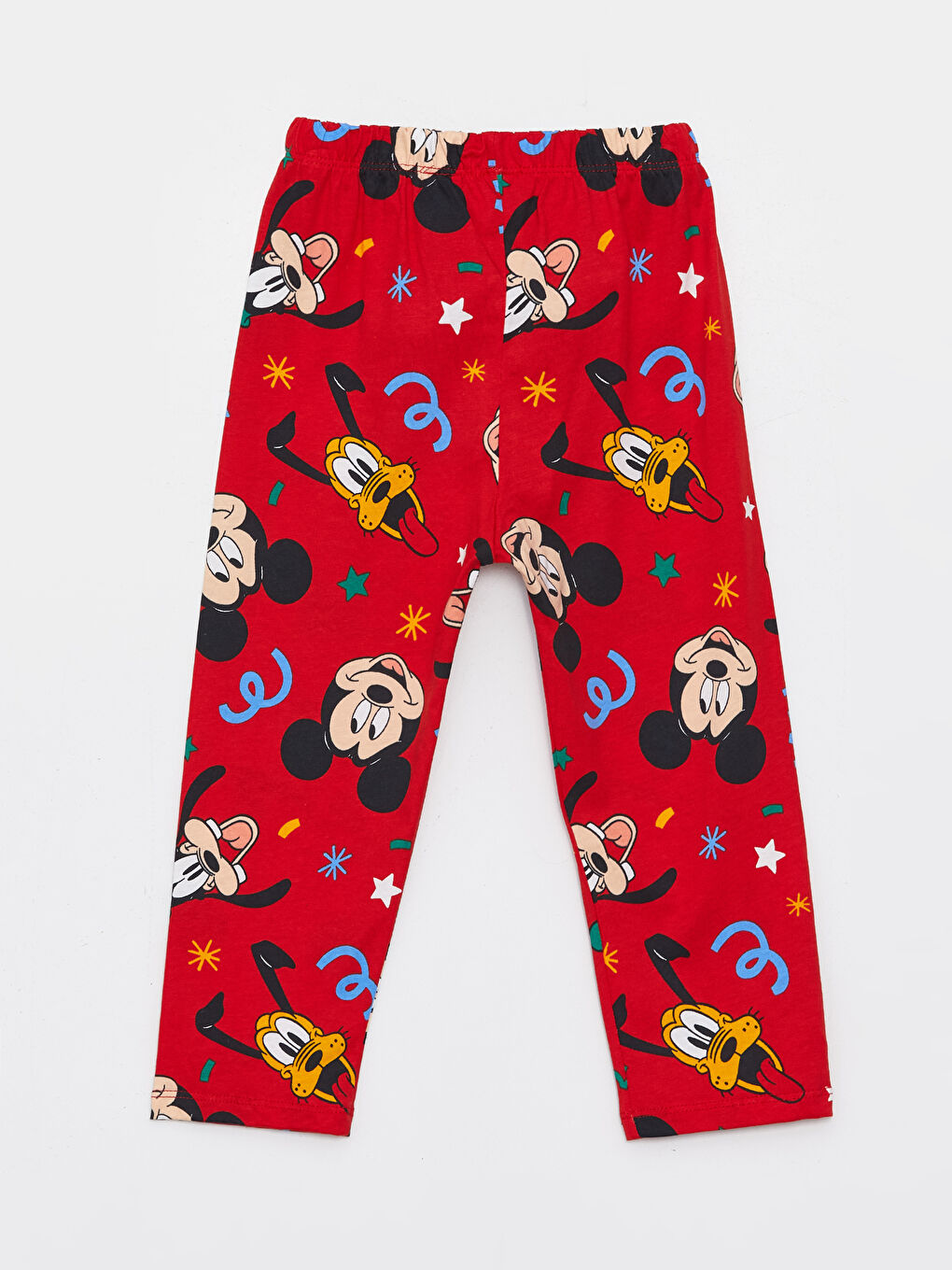 LCW baby Kırmızı Baskılı Gömlek Yaka Uzun Kollu Mickey Mouse Baskılı Erkek Bebek Pijama Takımı - 4