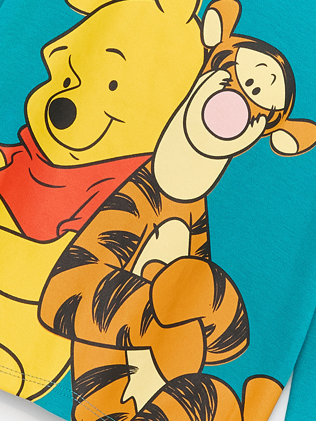 LCW baby Turkuaz Bisiklet Yaka Uzun Kollu Winnie the Pooh Baskılı Erkek Bebek Pijama Takımı - 2