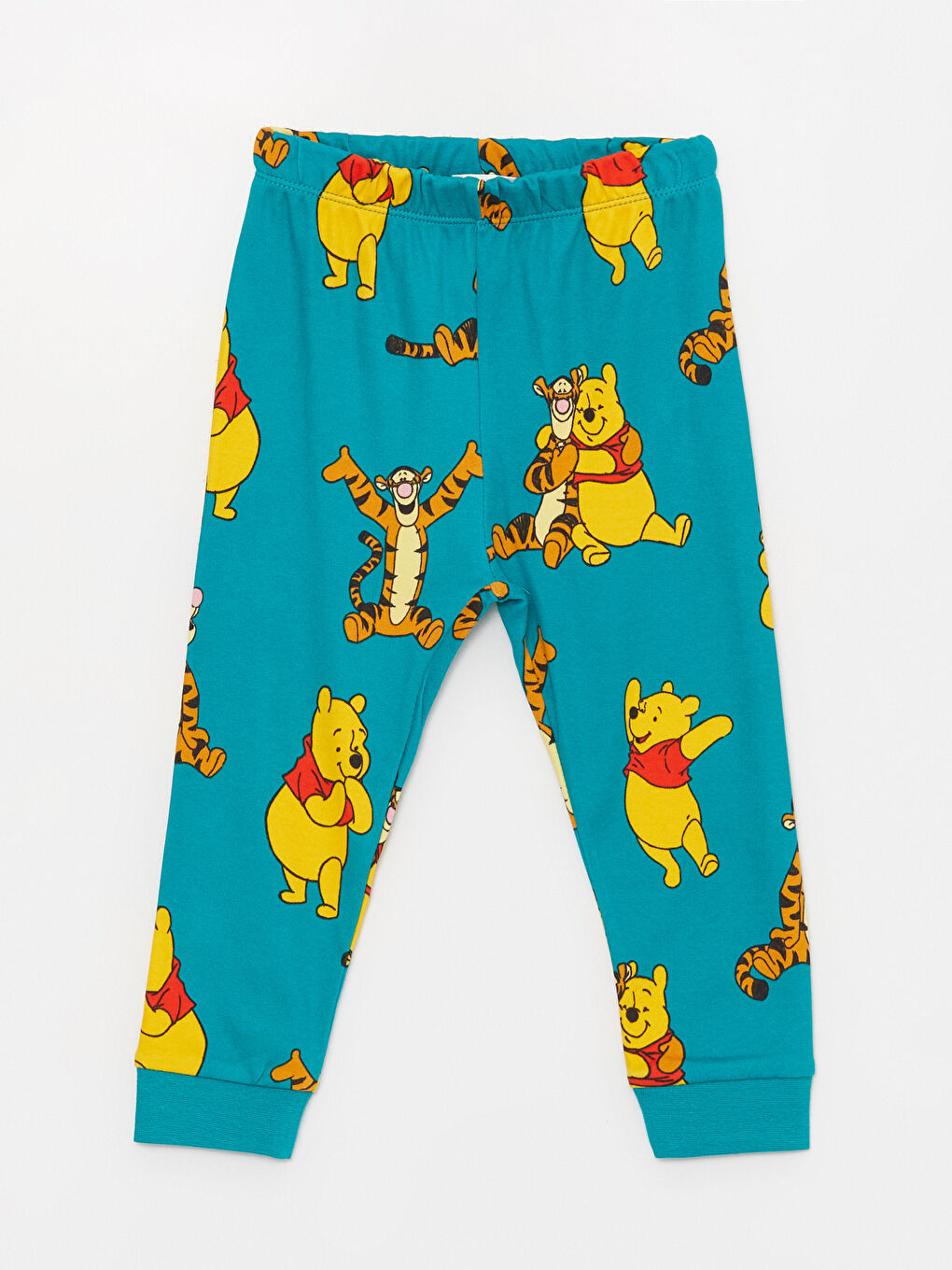 LCW baby Turkuaz Bisiklet Yaka Uzun Kollu Winnie the Pooh Baskılı Erkek Bebek Pijama Takımı - 4