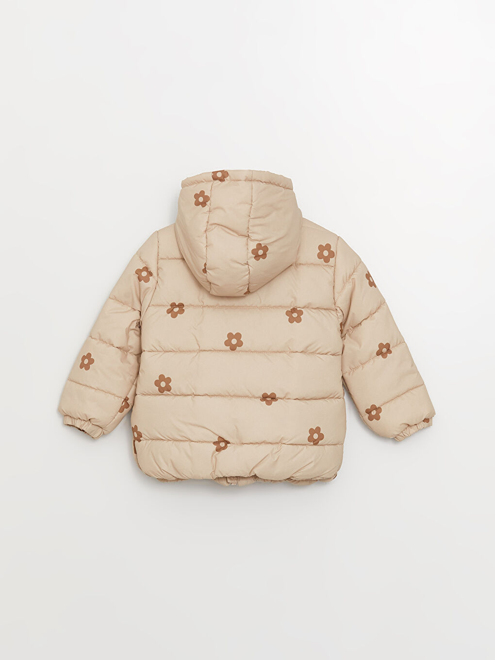 Hooded Long Sleeve Patterned Baby  Girl Coat-1