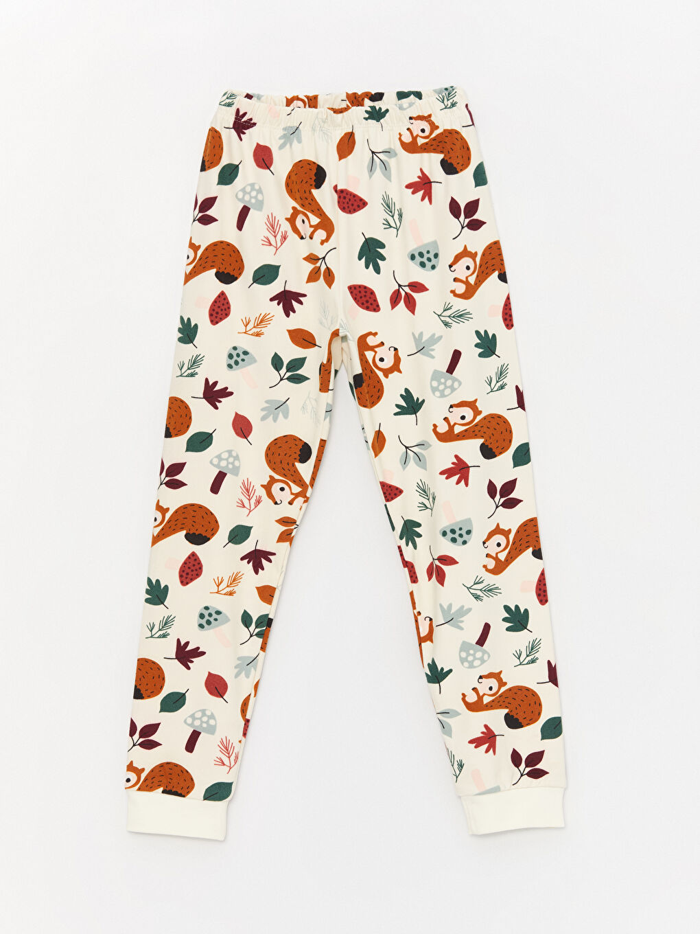 LCW Kids Ekru Bisiklet Yaka Polar Kız Çocuk Pijama Takımı - 4