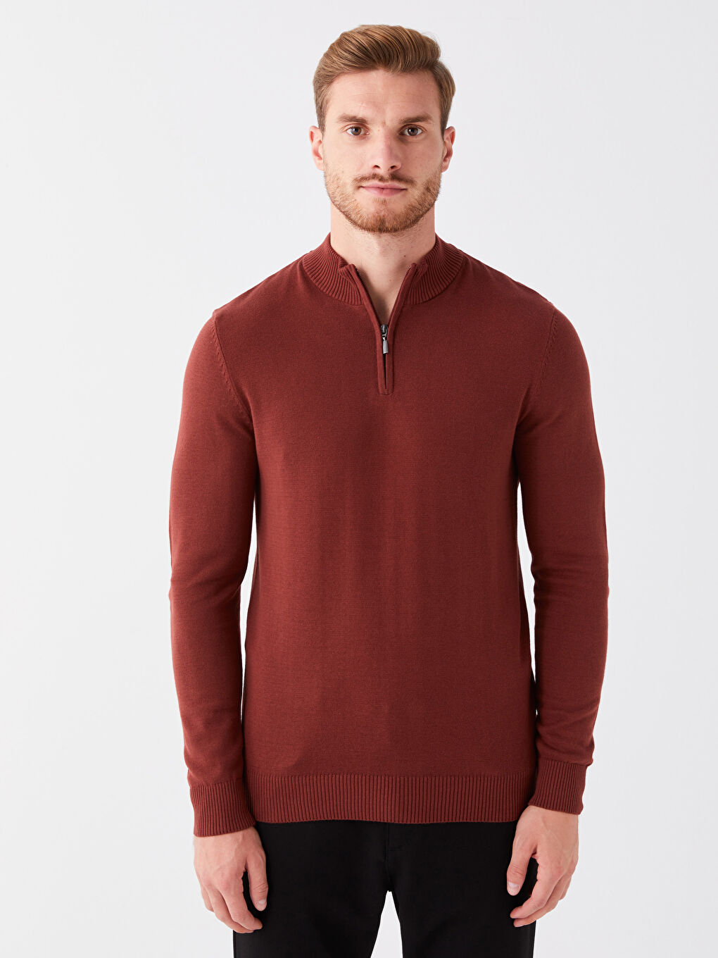 LCWAIKIKI Classic Funnel Neck Long Sleeve Men's Knitwear Sweater -W3AE68Z8-VE5