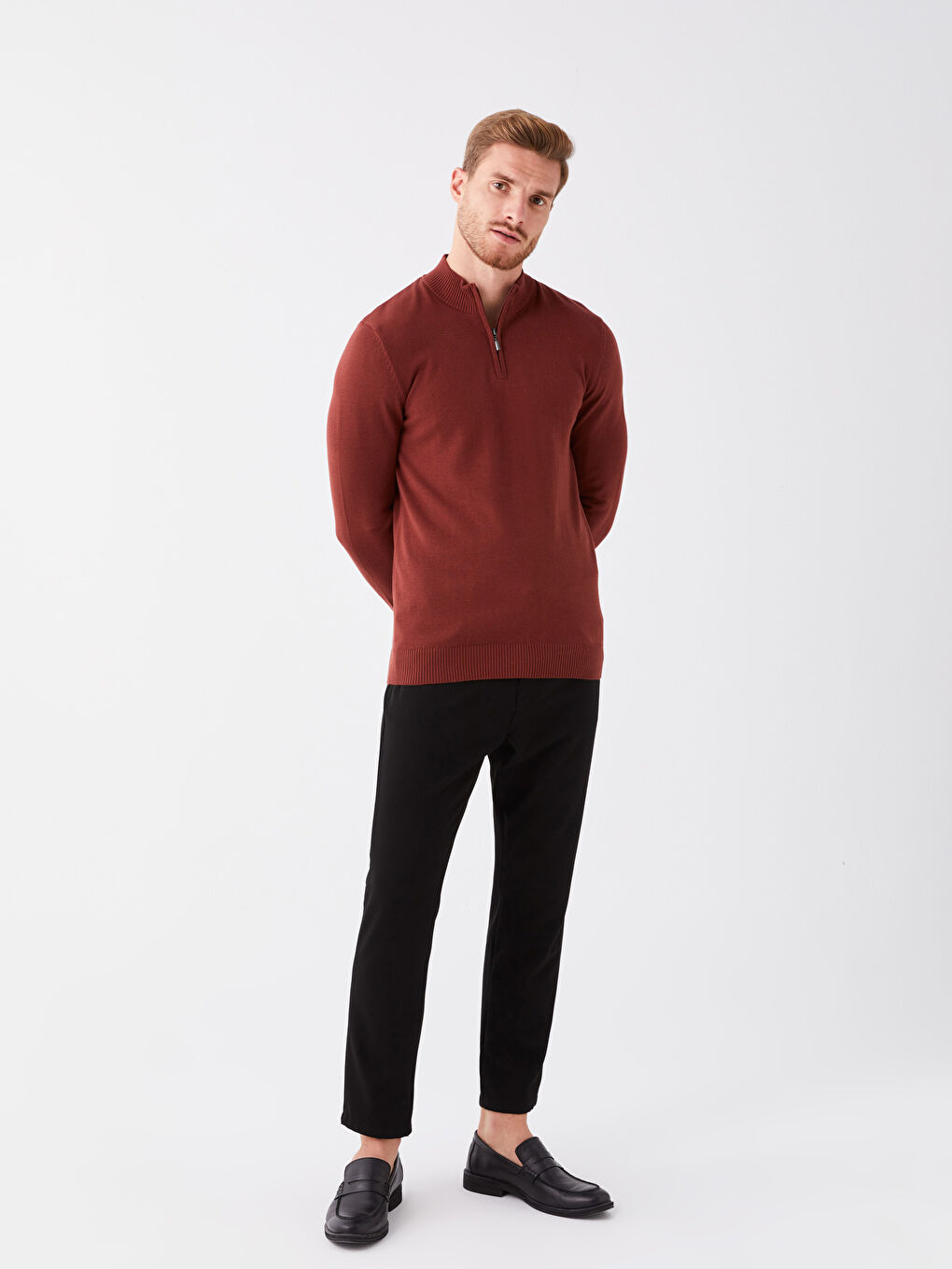 LCWAIKIKI Classic Funnel Neck Long Sleeve Men's Knitwear Sweater -W3AE68Z8-VE5