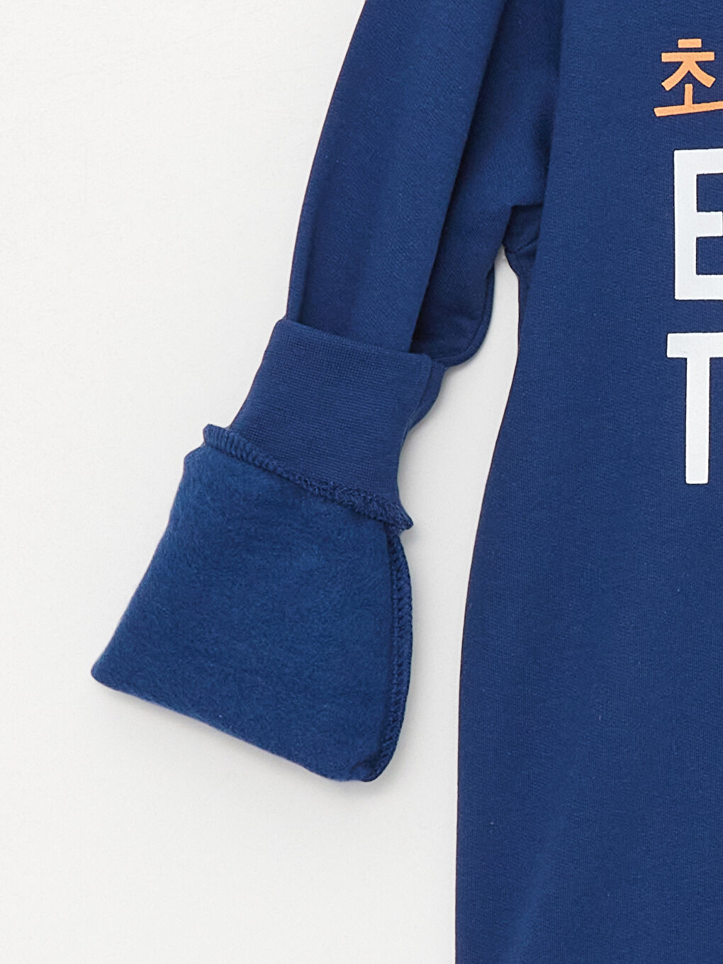 Lacivert Nostaljik Maymun Baskılı Uzun Kollu Erkek Çocuk Hoodie-1