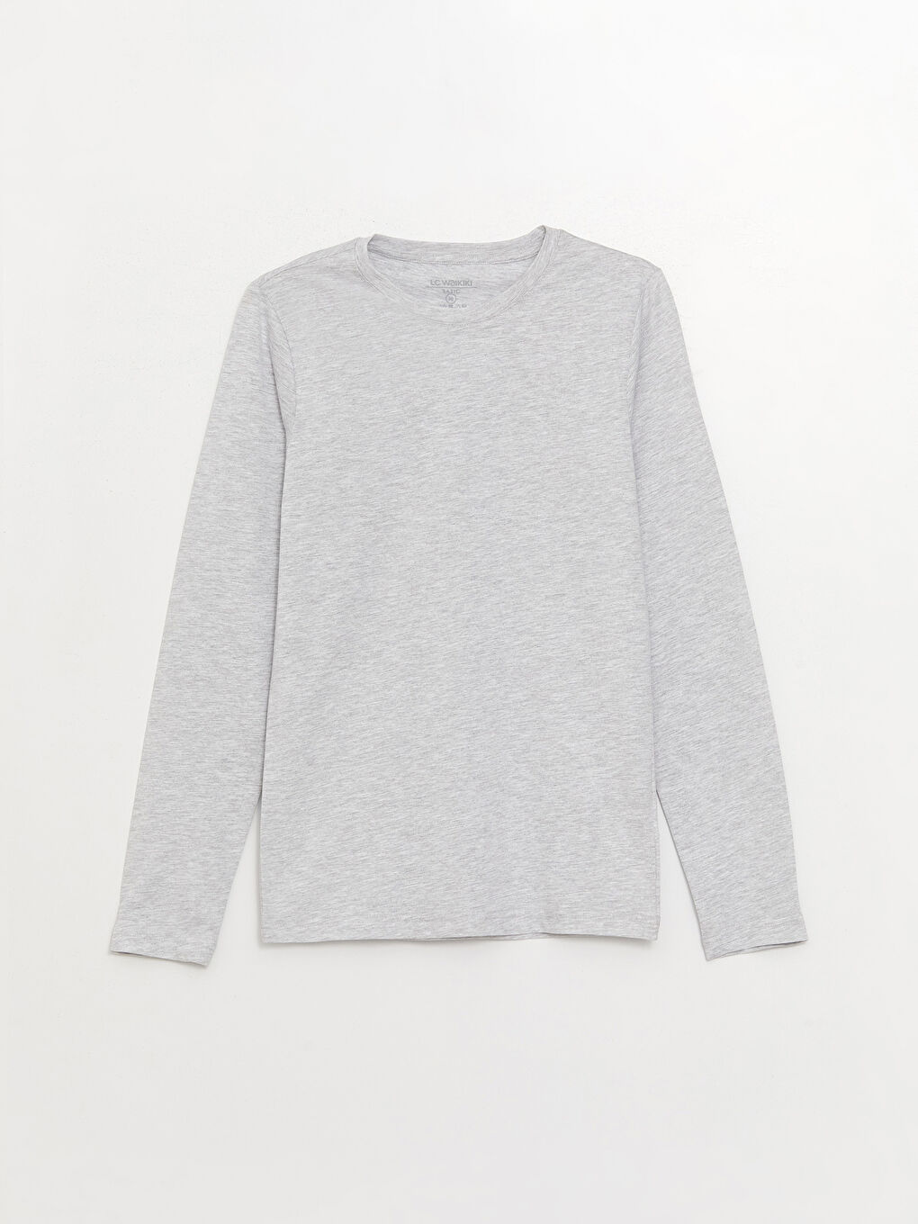 Gri Bisiklet Yaka Uzun Kollu Erkek Atlet-5