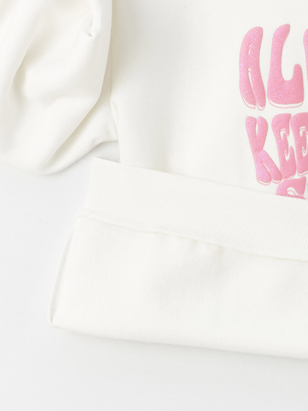 Crew Neck Printed Long Sleeve Girls' Sweatshirt-1