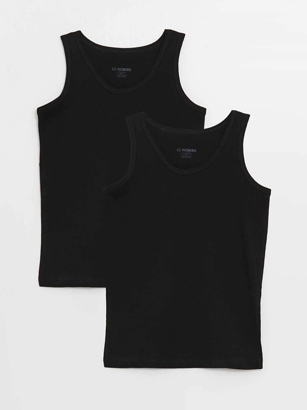 Siyah Bisiklet Yaka Basic Erkek Çocuk Atlet 2'li