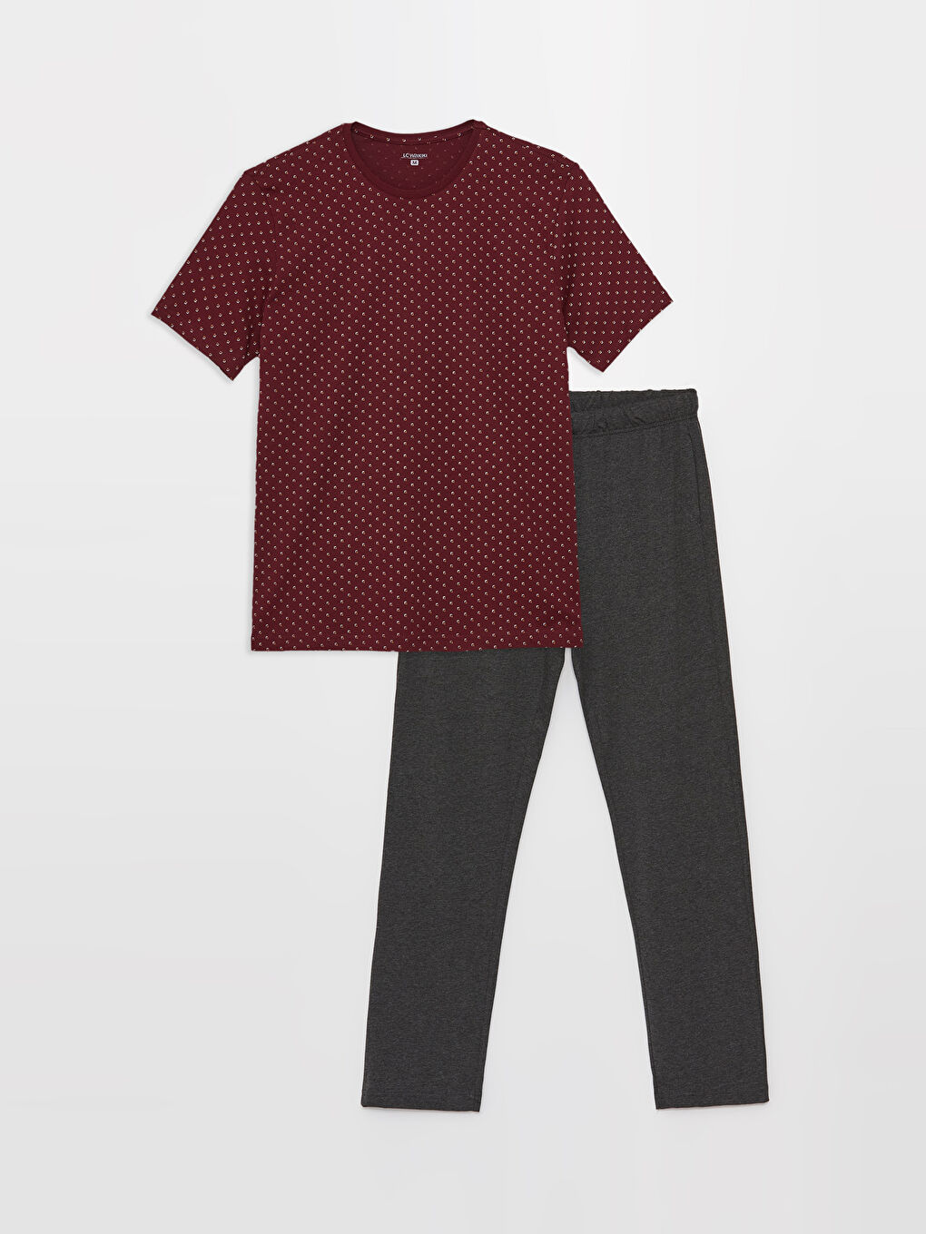 LC WAIKIKI Bordo Standart Kalıp Erkek Pijama Takımı - 5