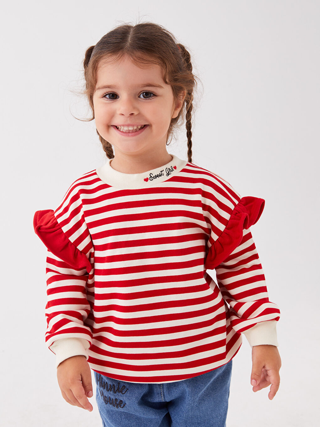 Bordo Bisiklet Yaka Kız Bebek Sweatshirt-1