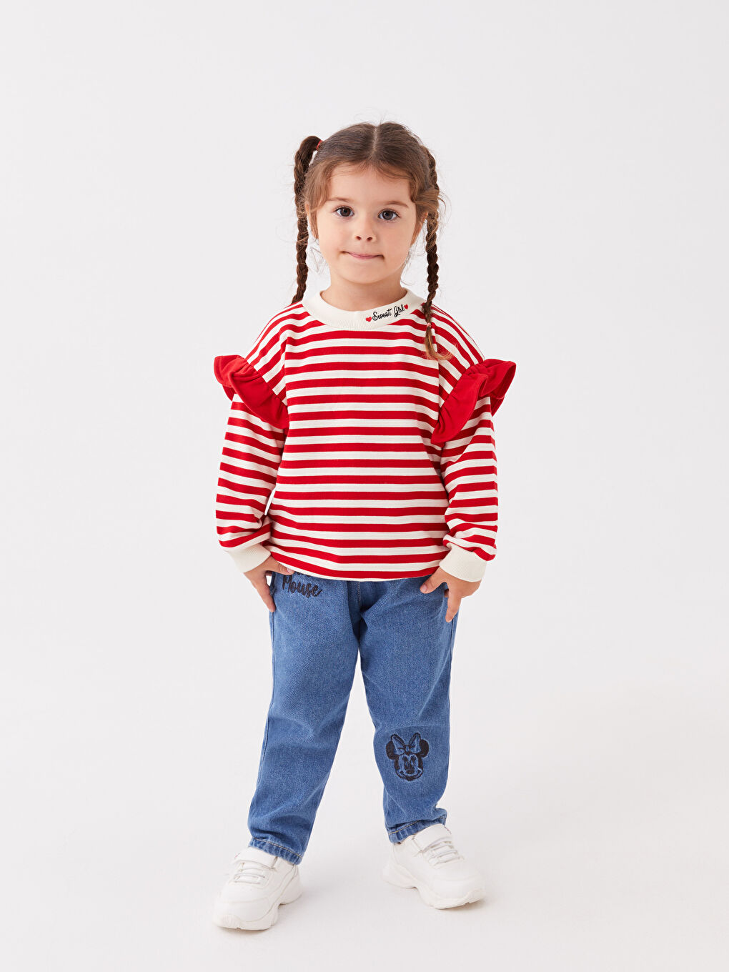 Bordo Bisiklet Yaka Kız Bebek Sweatshirt-2