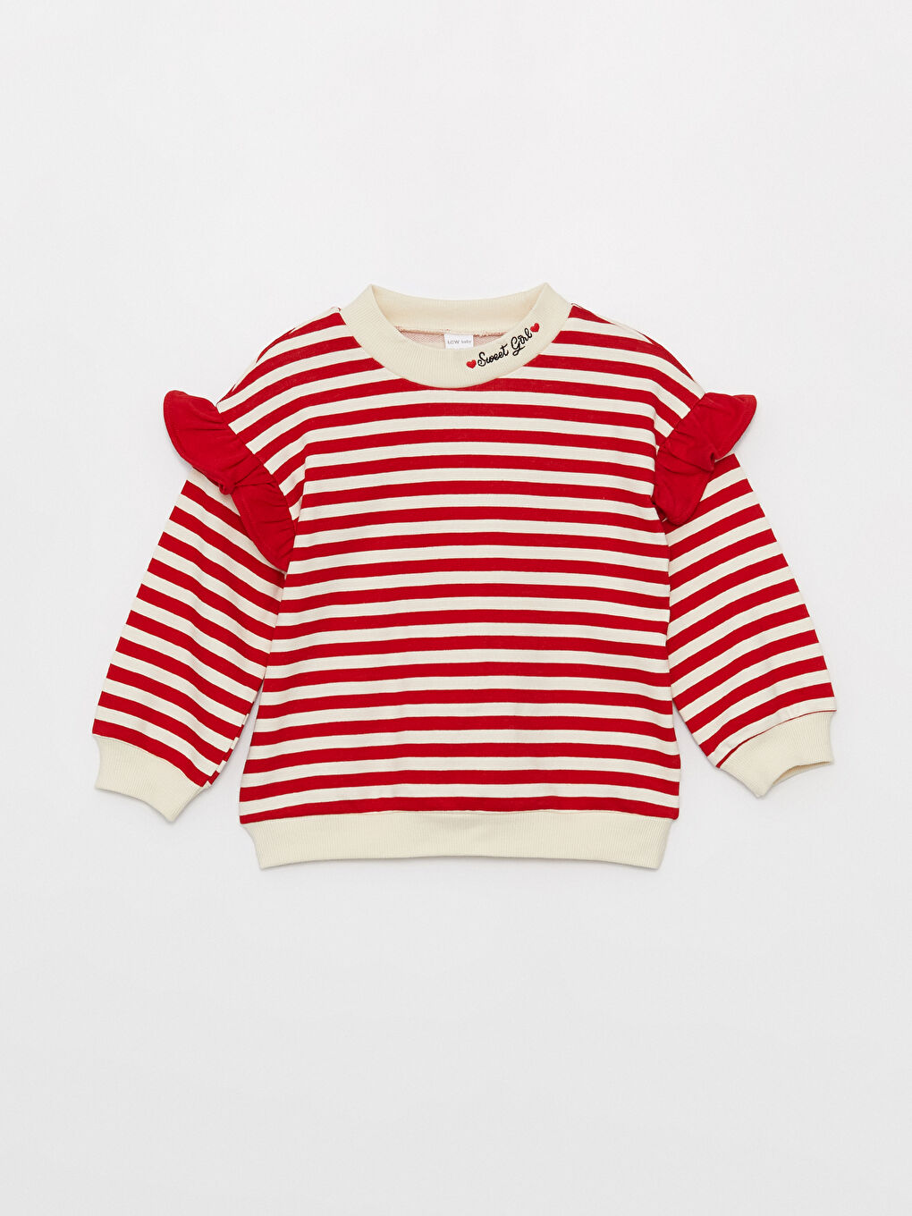 Bordo Bisiklet Yaka Kız Bebek Sweatshirt-3