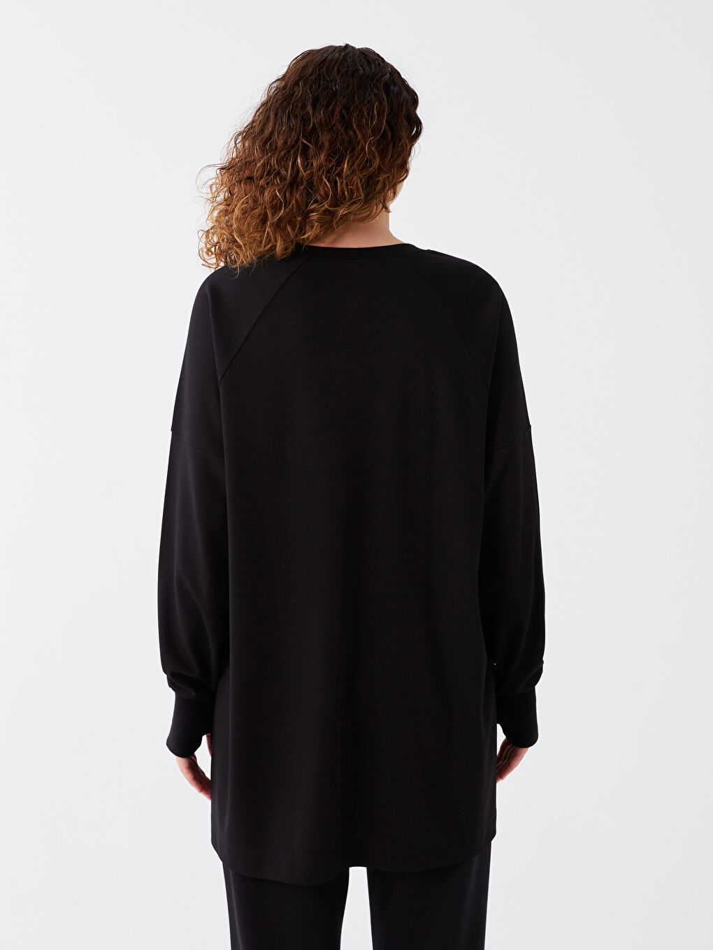 LCW Modest Crew Neck Plain Long Sleeve Oversize Women's Tunic -W3AG73Z8-RQL
