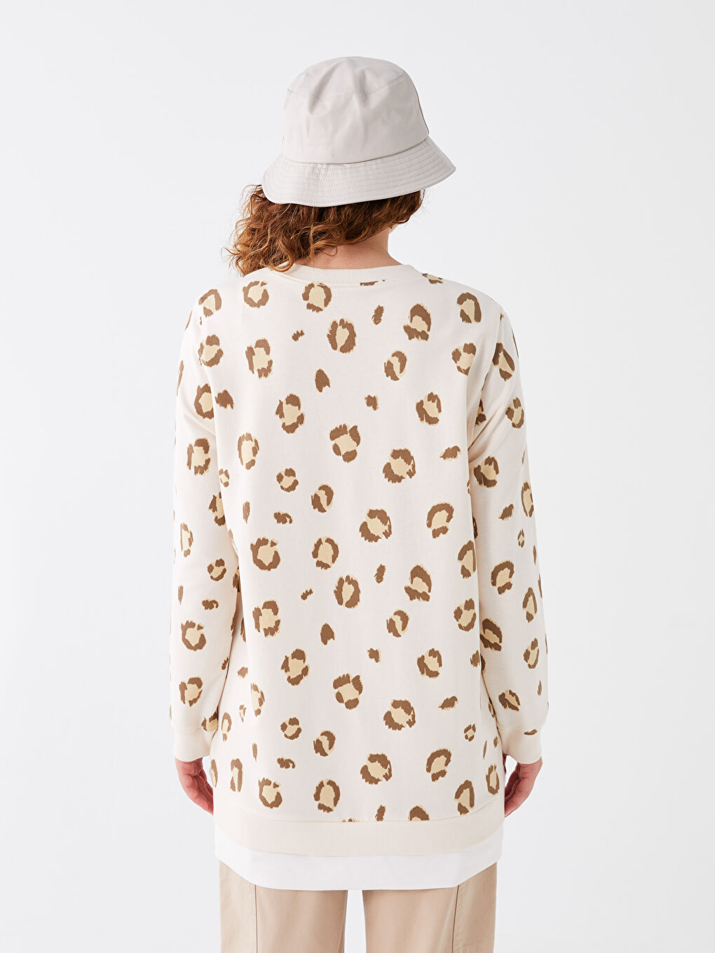 Patterned Oversize Women's Sweatshirt Tunic -W3AG86Z8-LQX