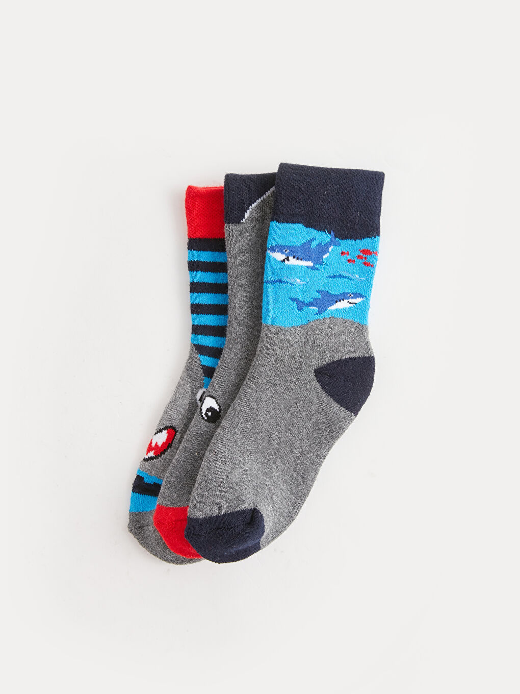 Patterned Boys' Terry Ankle Socks 3-Pack-1