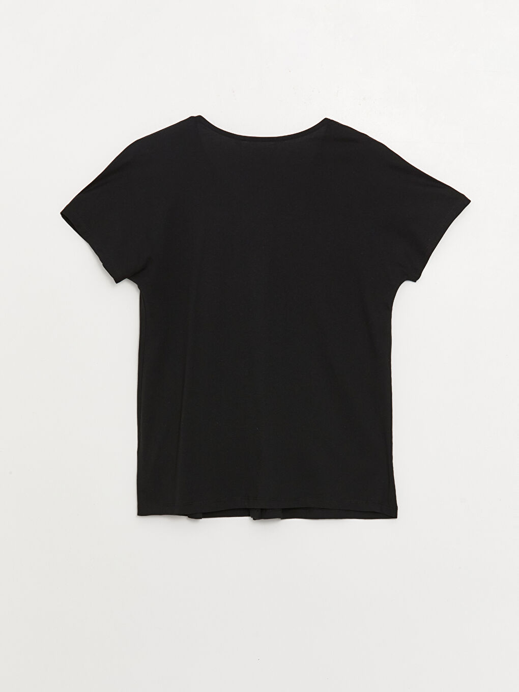 Siyah V Yaka Baskılı Kısa Kollu Hamile Pijama Takımı-7