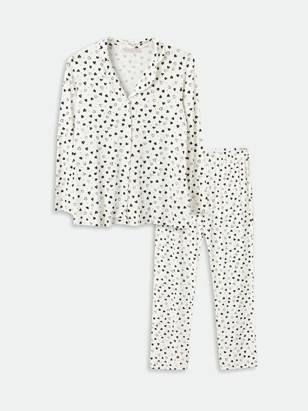 Ensemble de pyjama de maternité imprimé à manches longues avec col de chemise-5