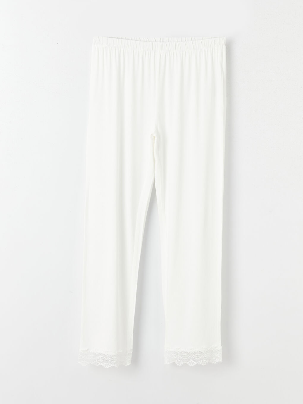 Ekru Kare Yaka Dantelli Uzun Kollu Hamile Pijama Takımı-7