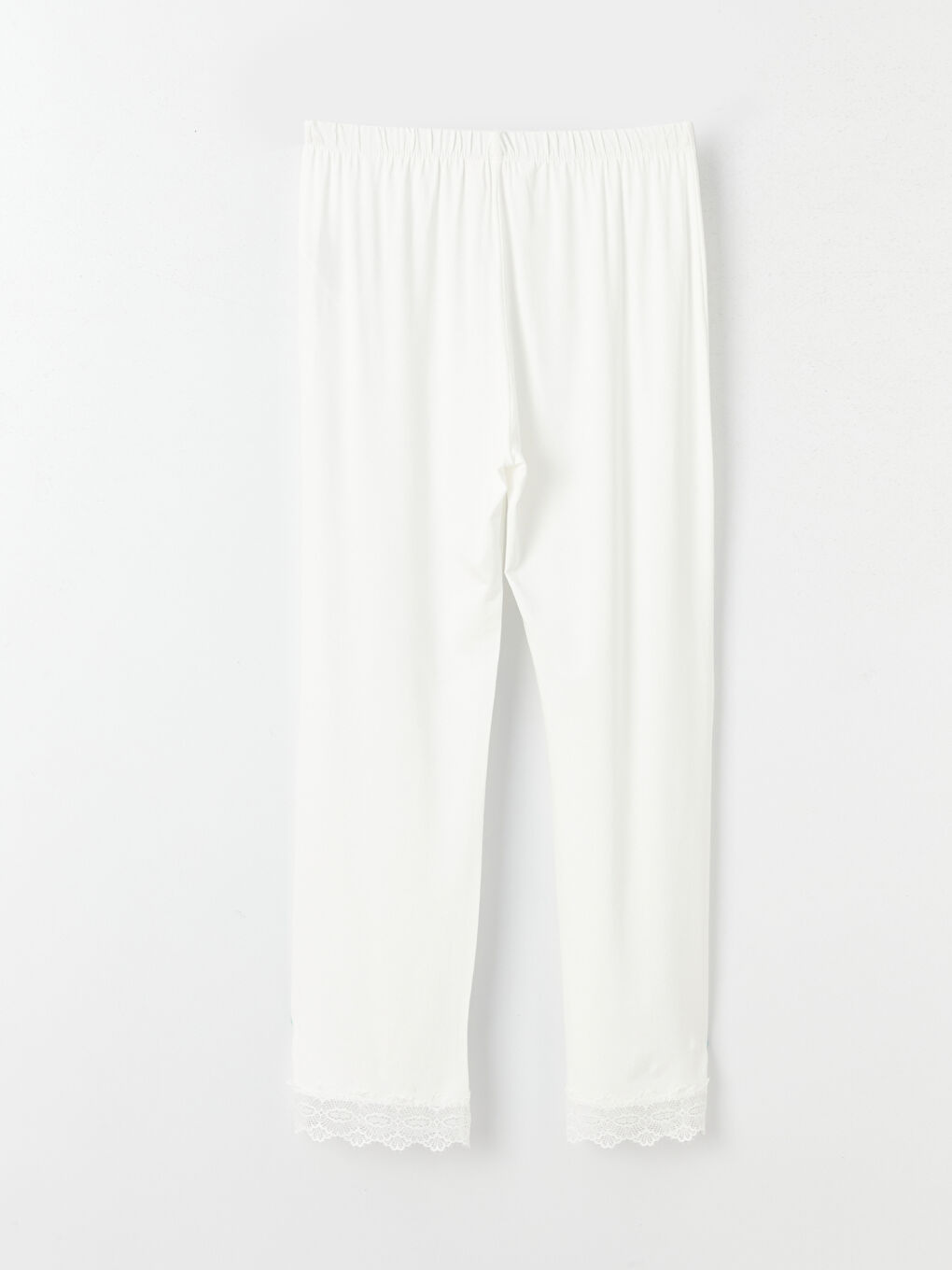 Ekru Kare Yaka Dantelli Uzun Kollu Hamile Pijama Takımı-8