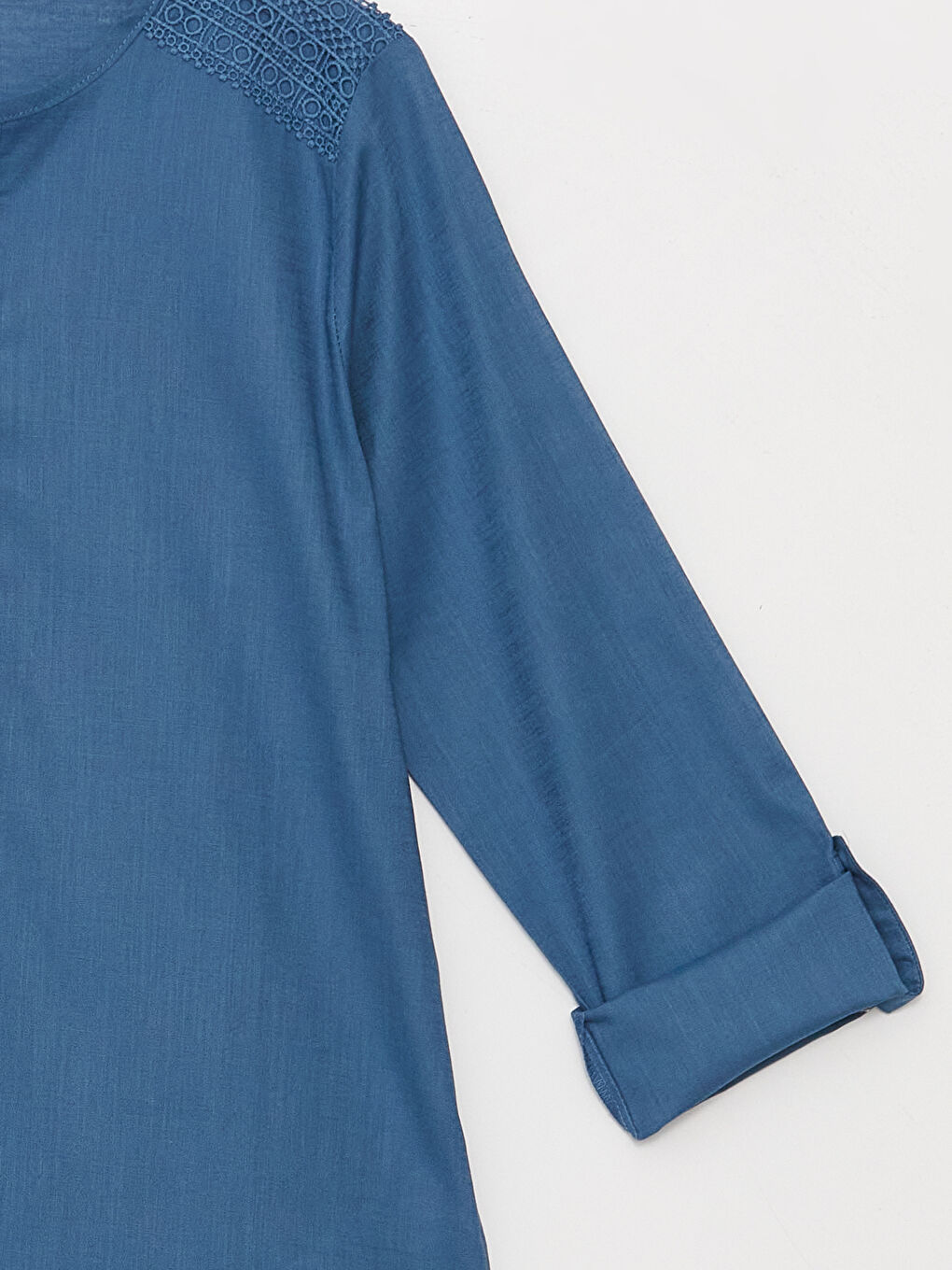 Notch Neck Embroidered Long Sleeve Women's Blouse-7