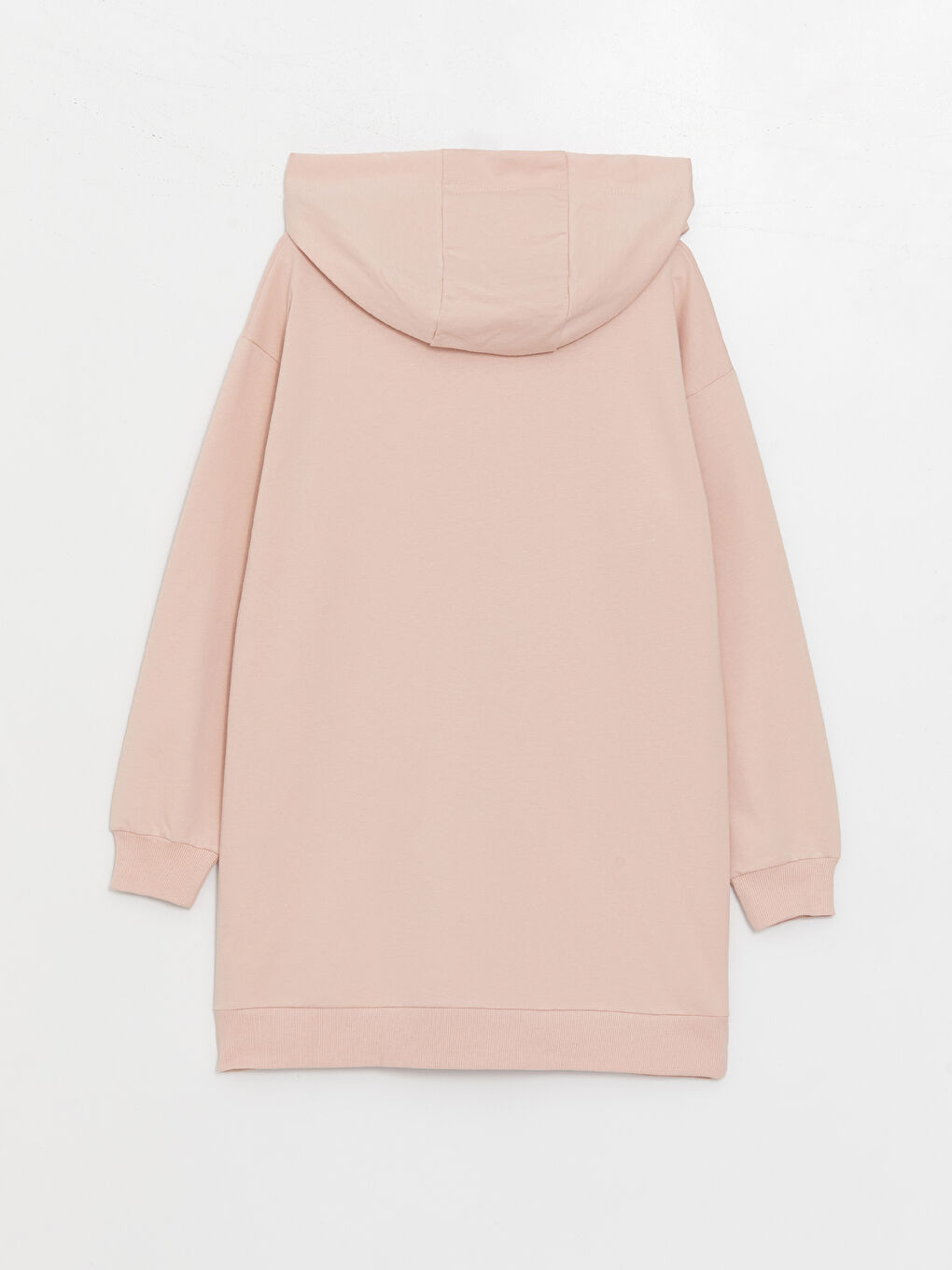 LCW Modest Mat Pembe Kapüşonlu Oversize Kadın Fermuarlı Sweatshirt - 6