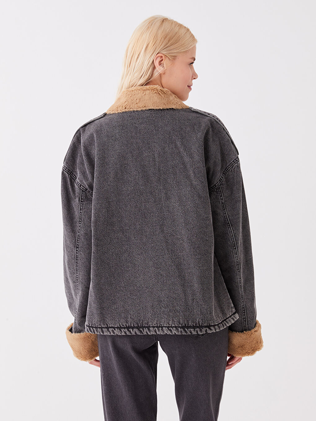 LC Waikiki Collared Neck Women's Denim Jacket -W3AI33Z8-GRD