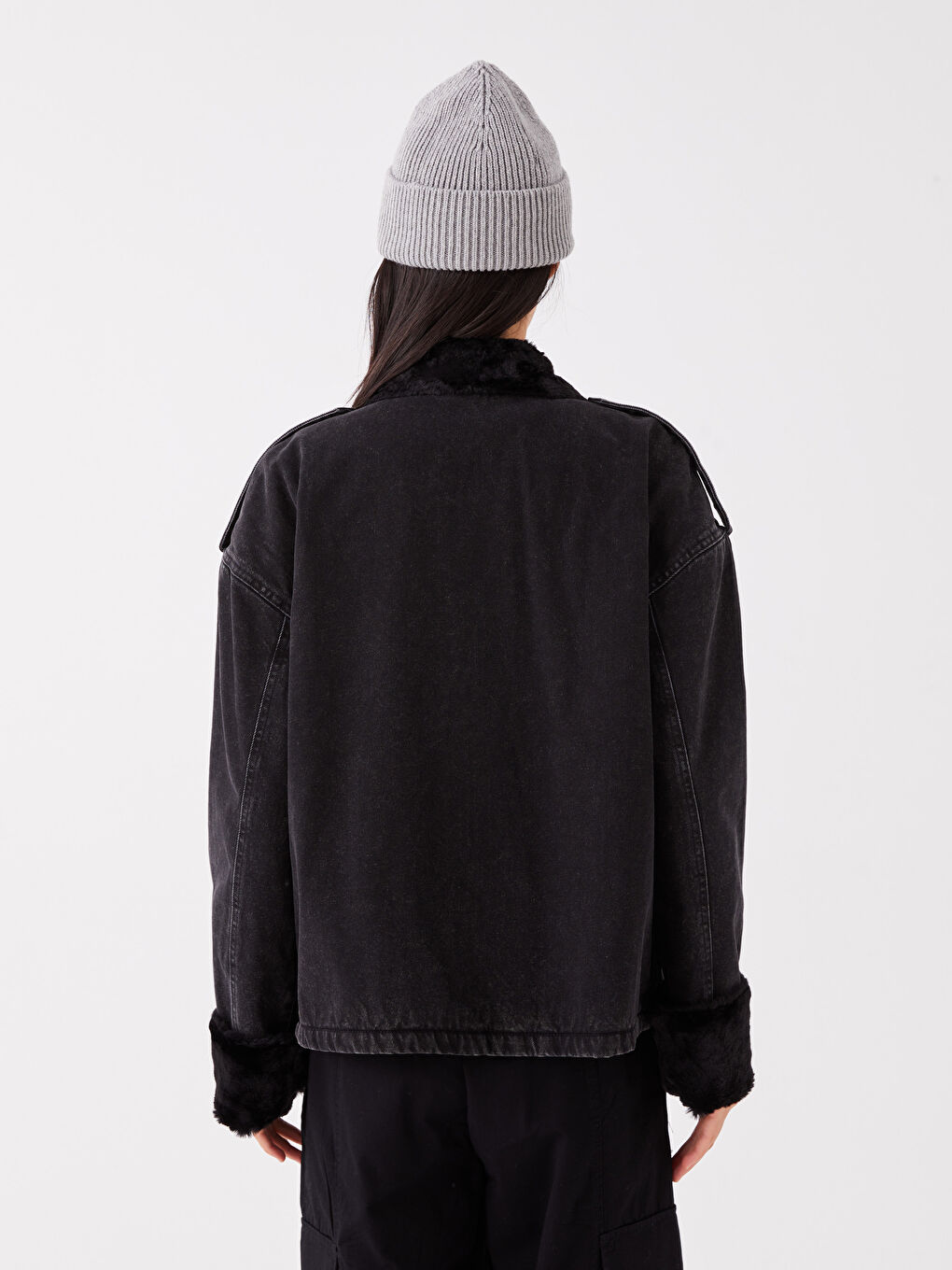 Jacke mit Kragen für Damen aus Denim-5