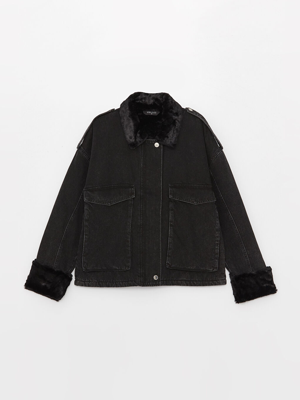 Jacke mit Kragen für Damen aus Denim-6