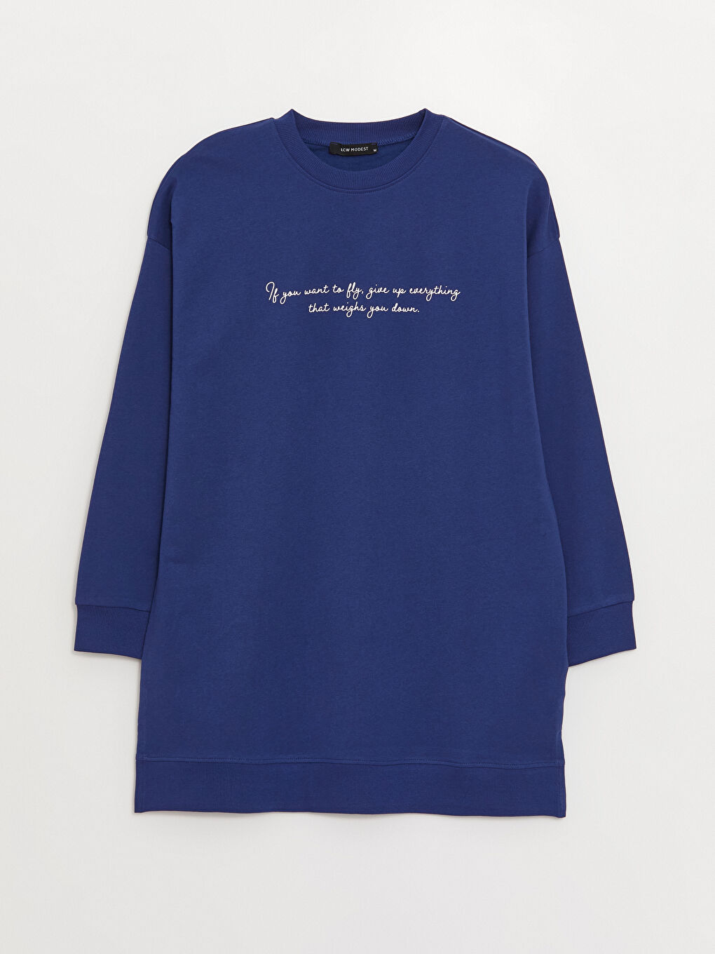 Crew Neck Printed Long Sleeve Oversize Women's Sweatshirt Tunic-5