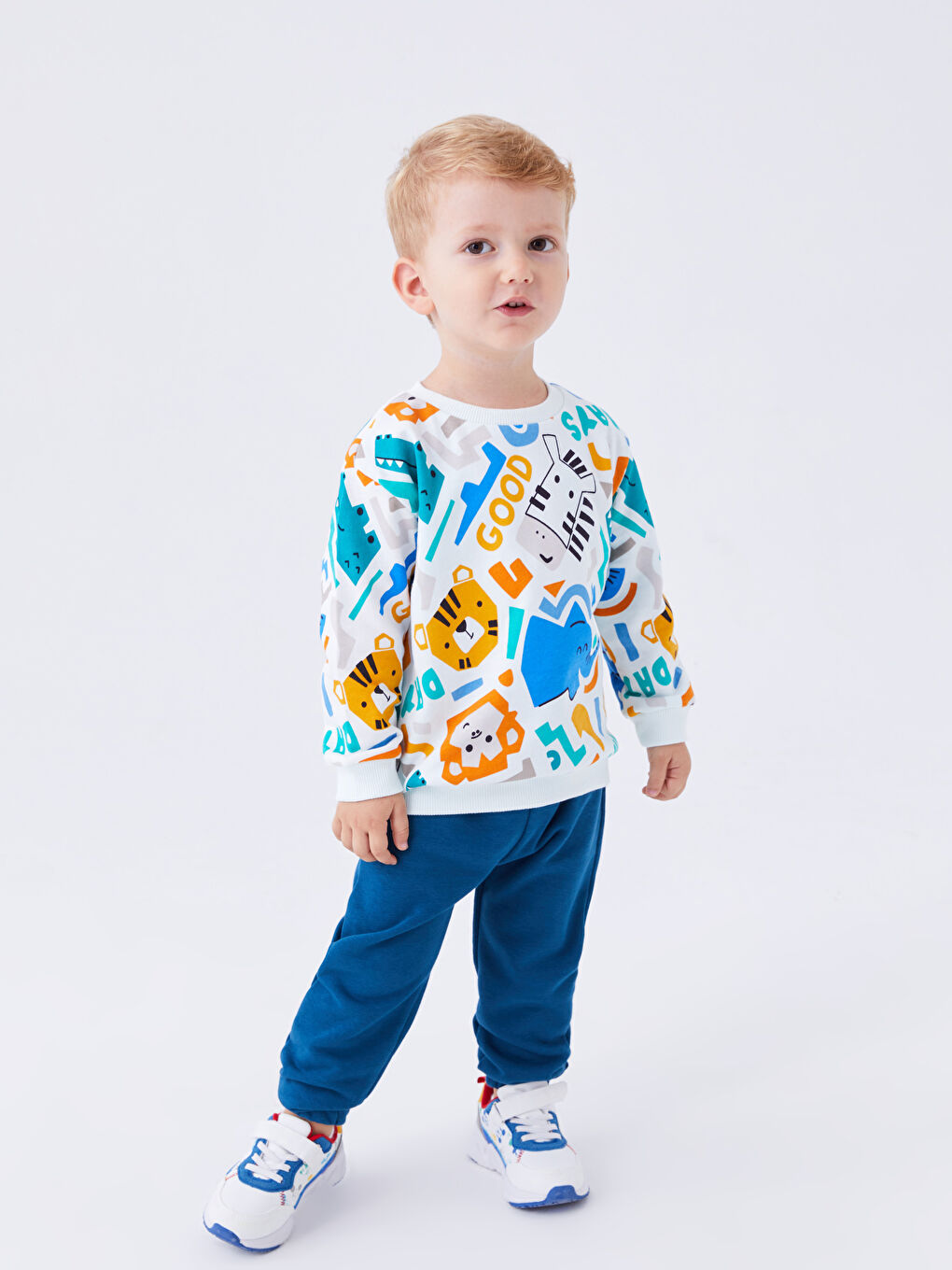 LC Waikiki Crew Neck Printed Baby Boy Sweatshirt -W3AI39Z1-LRA