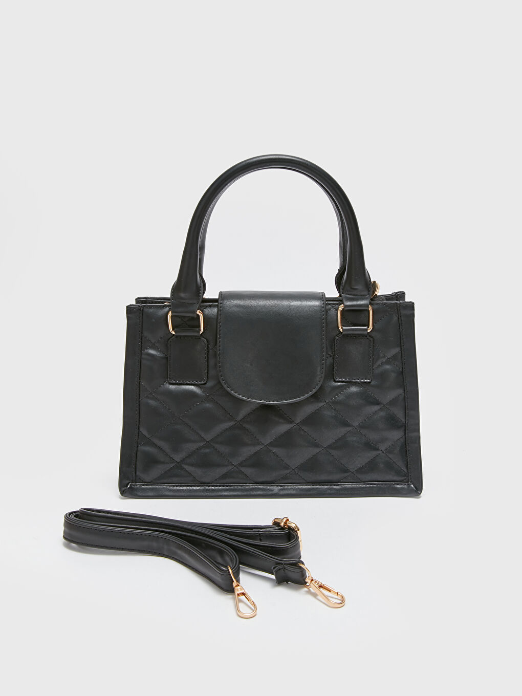 حقيبة يد مبطنة بمظهر الجلد للسيدات-2