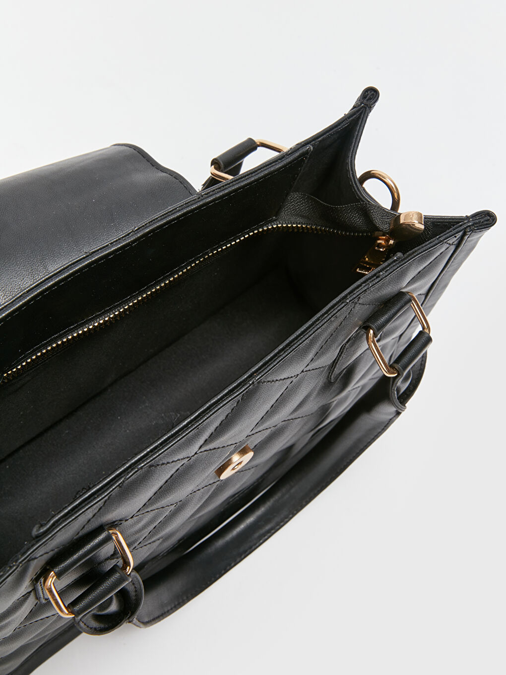 حقيبة يد مبطنة بمظهر الجلد للسيدات-5