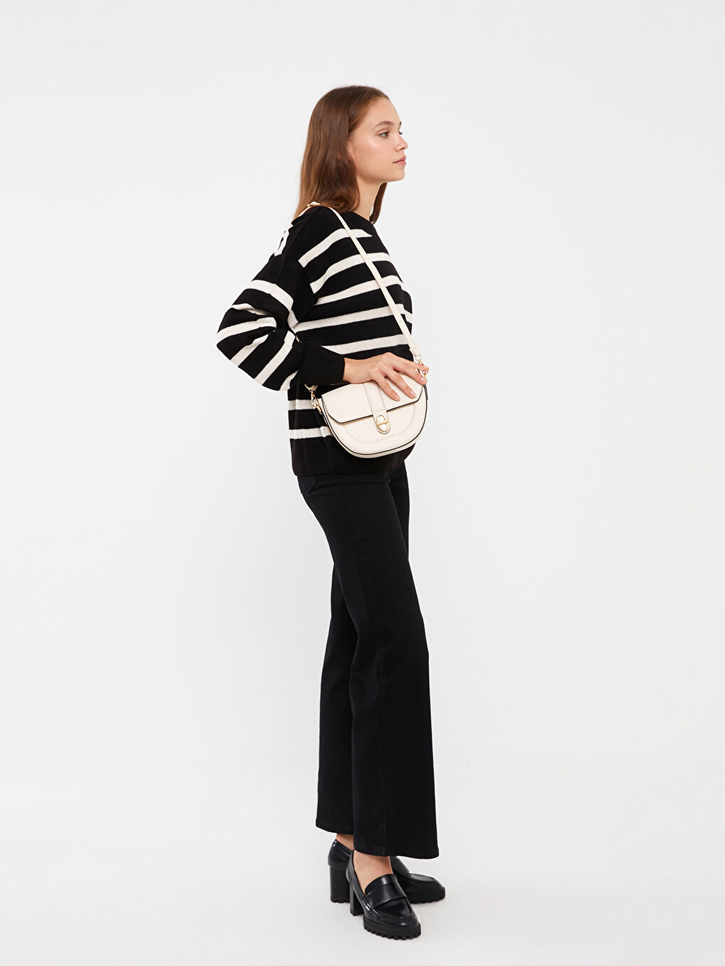 Leather Look Strappy Women Arm Bag-1