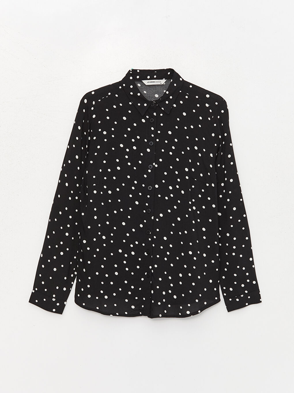 Polka Dot Long Sleeve Women's Shirt -W3AI65Z8-SW5