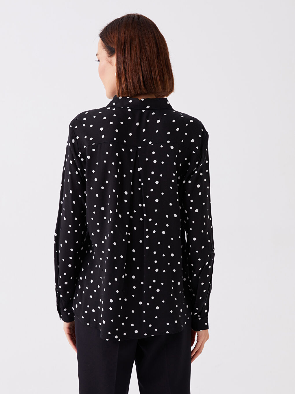 Polka Dot Long Sleeve Women's Shirt -W3AI65Z8-SW5
