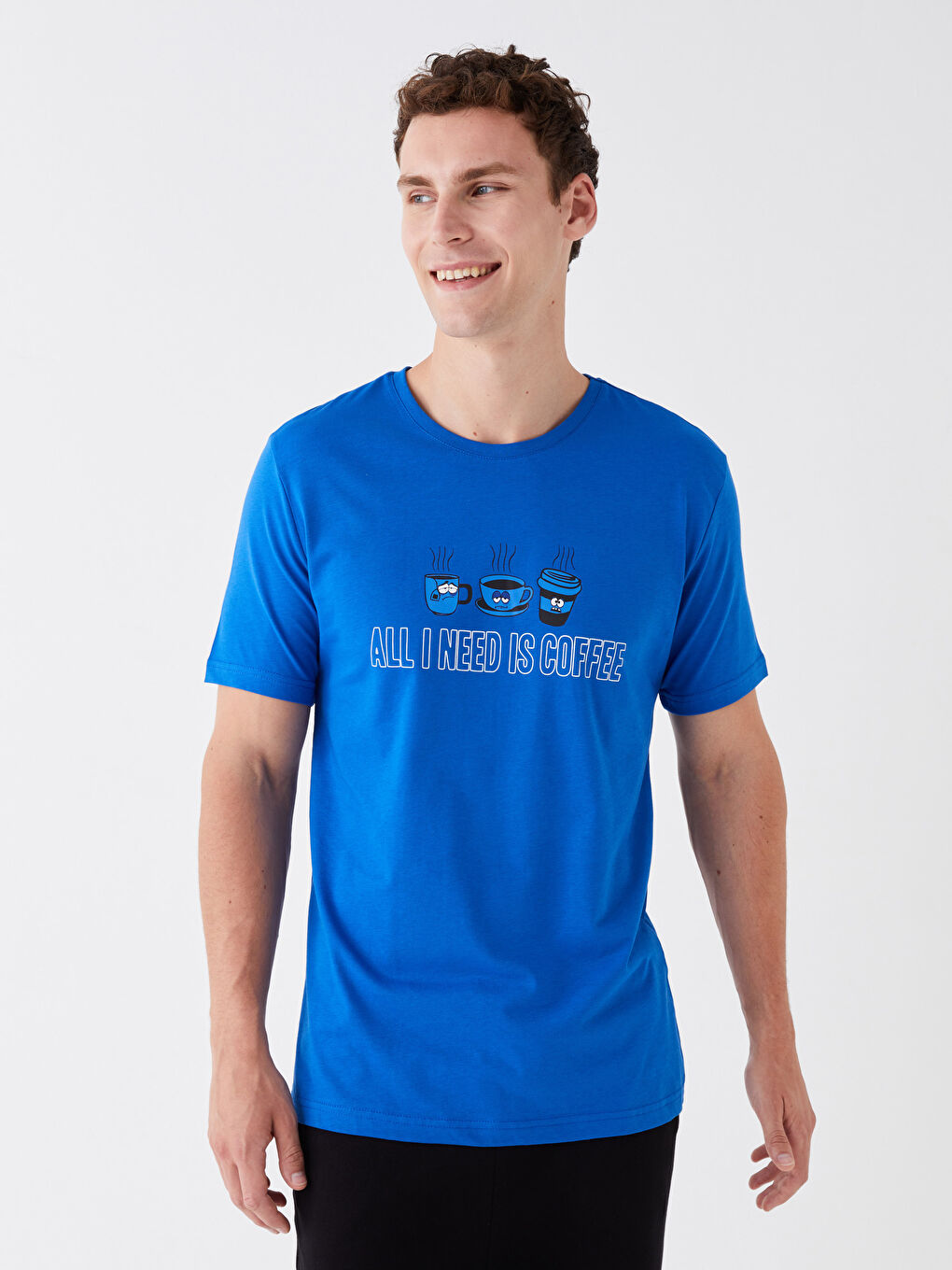 Mavi Standart Kalıp Erkek Pijama Takımı-2