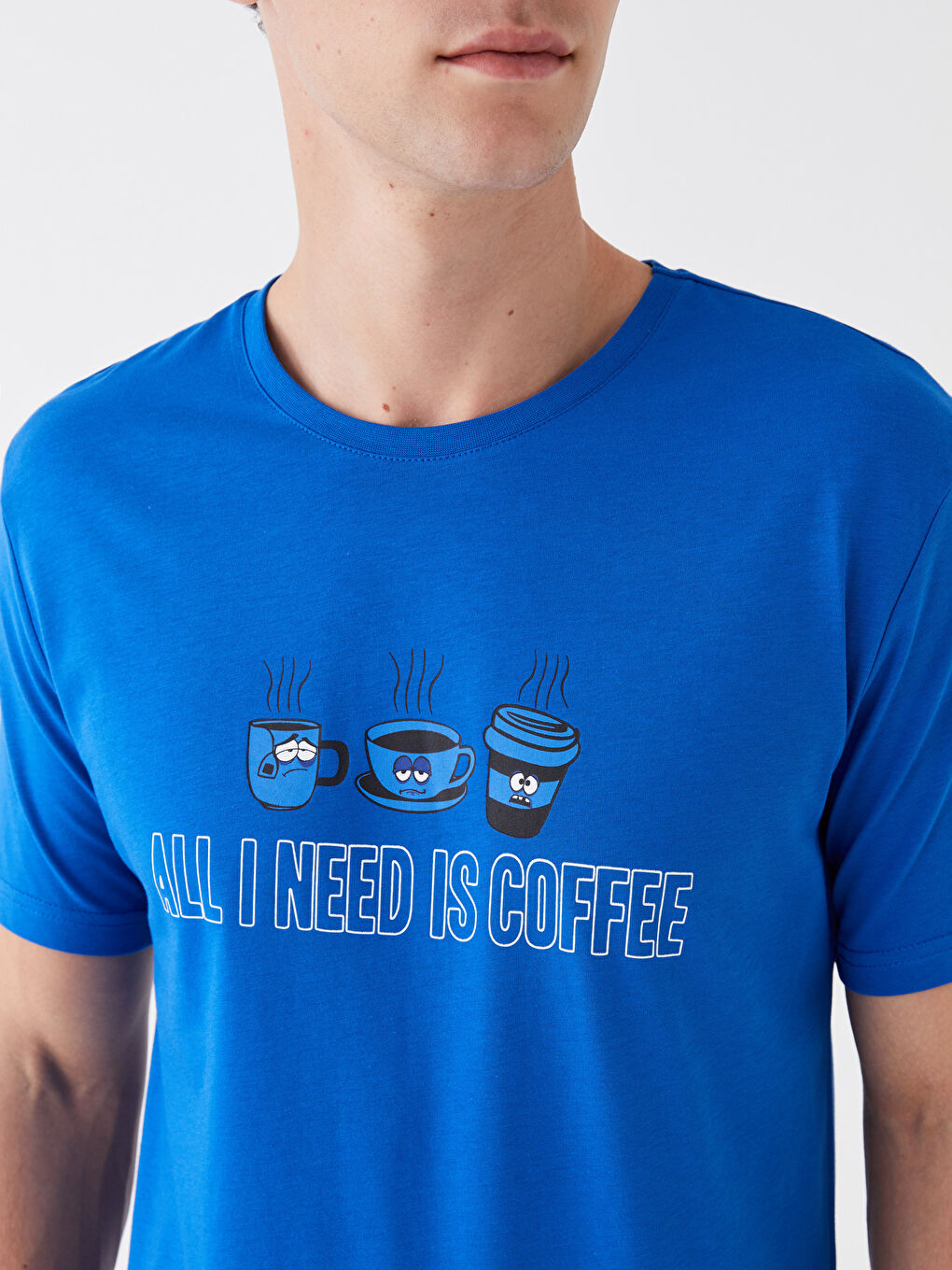 Mavi Standart Kalıp Erkek Pijama Takımı-3