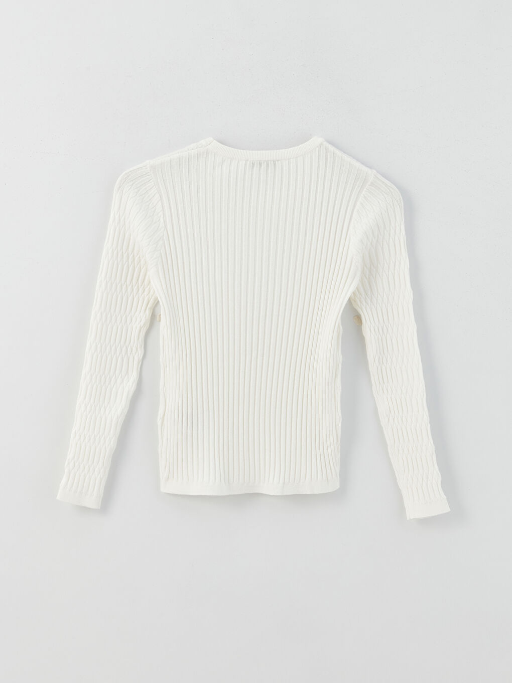 LCWAIKIKI Basic Crew Neck Self Patterned Long Sleeve Women's Knitwear Sweater -W3AI86Z8-R9J