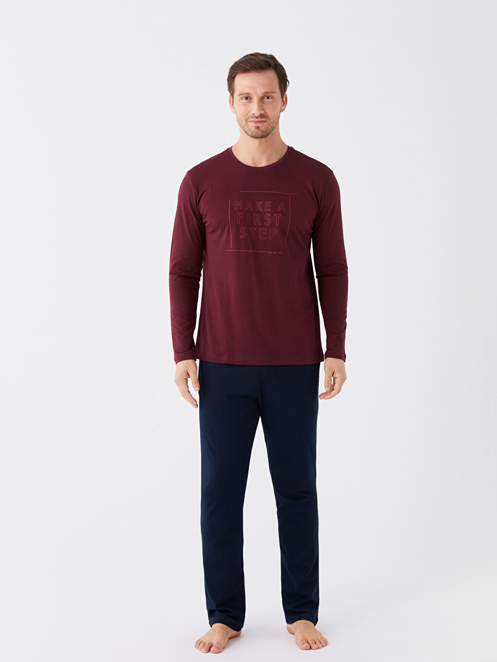 Bordo Standart Kalıp Erkek Pijama Takımı