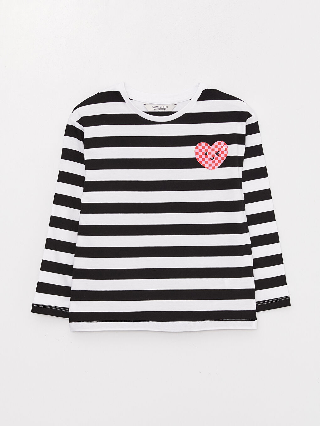 Crew Neck Striped Long Sleeve Girls' T-Shirt