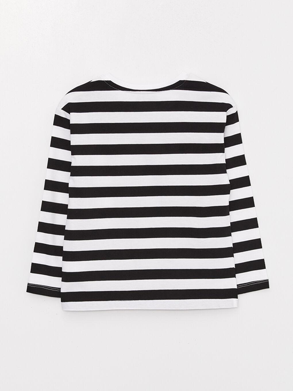 Crew Neck Striped Long Sleeve Girls' T-Shirt-1