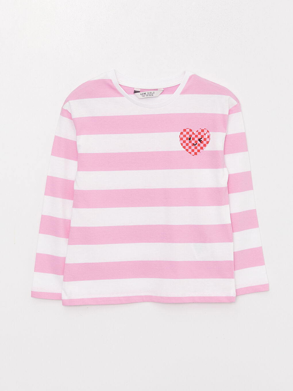 Crew Neck Striped Long Sleeve Girls' T-Shirt