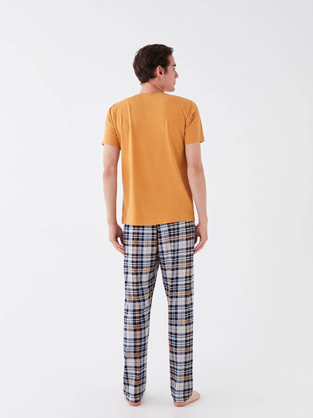 Sarı Standart Kalıp Erkek Pijama Takımı-3