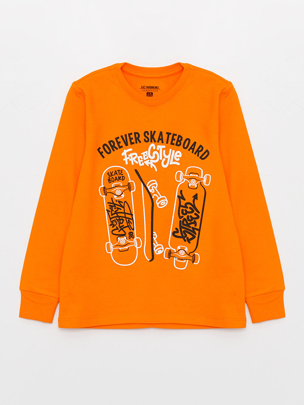 Комплект пижами с кръгло деколте, отпечатан, с дълъг ръкав за момчета-1