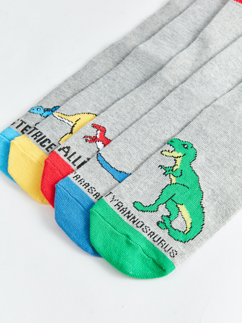 Karışık Desenli Erkek Çocuk Soket Çorap 5'li-2