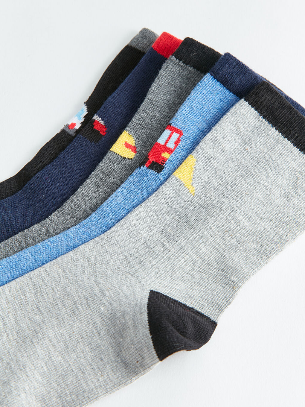 Karışık Desenli Erkek Çocuk Soket Çorap 5'li-2