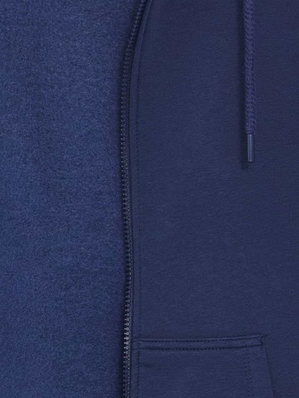 Lacivert Kapüşonlu Düz Oversize Kadın Kalın Fermuarlı Sweatshirt-7