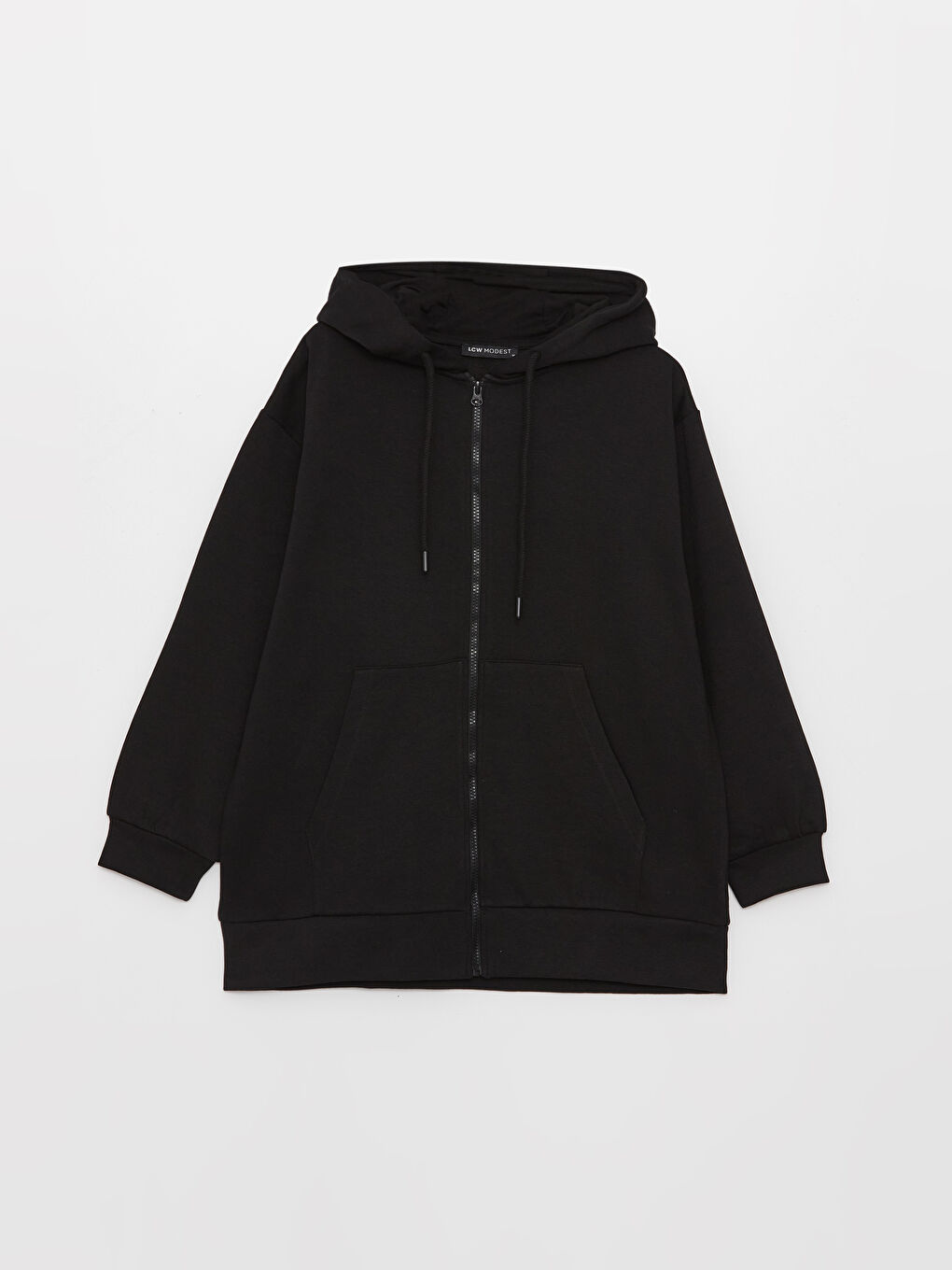 Hooded Plain Oversize Women's Thick Zip-Up Sweatshirt-5