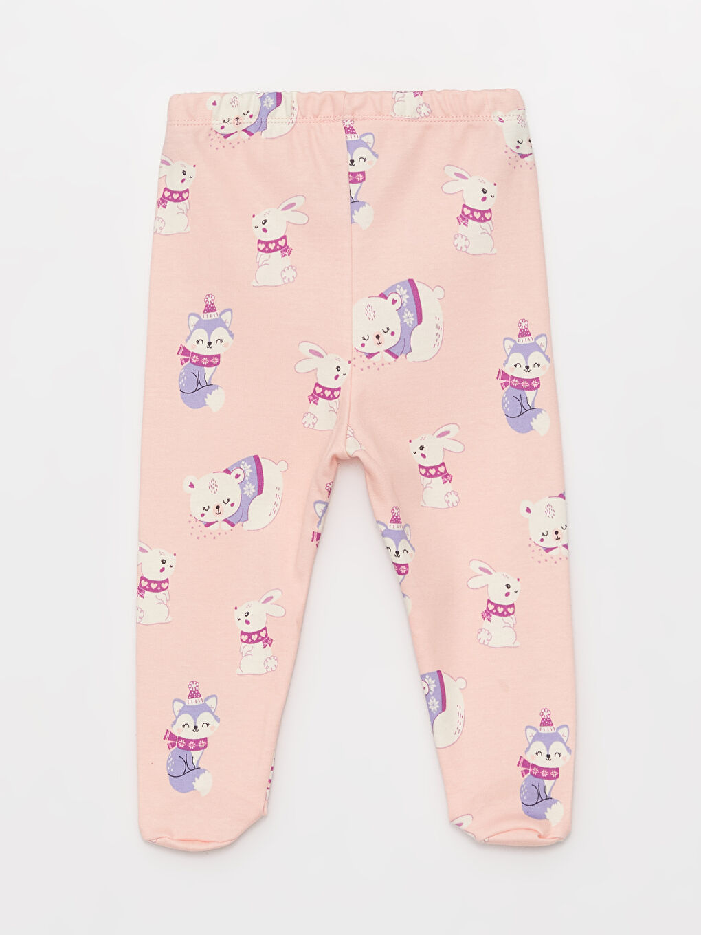 LCW baby Pembe Baskılı Beli Lastikli Kız Bebek Pijama Alt 2'li - 3